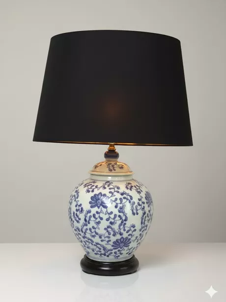 Chinese tafellamp / schemerlamp Tafellamp van wit Chinees porselein